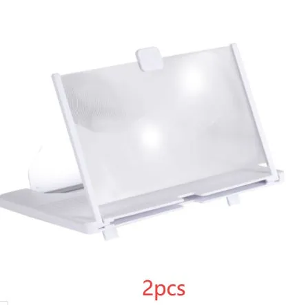 Black plastic mobile phone screen magnifier 12 inch 30cm diagonal on desk