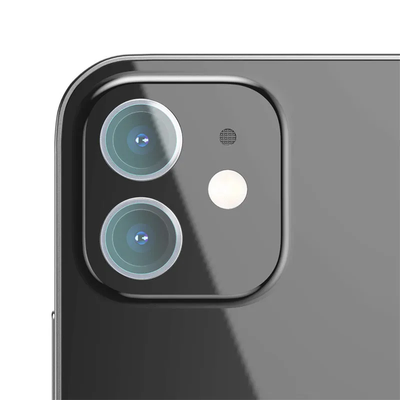 Composite Material Mirror Lens Protective Film for iPhone 12 Mini 5.4 Inch and iPhone 12 6.1 Inch with Scratch Resistant and Anti Fingerprint Properties 0.25mm Transparent Rear Film 2 Pack