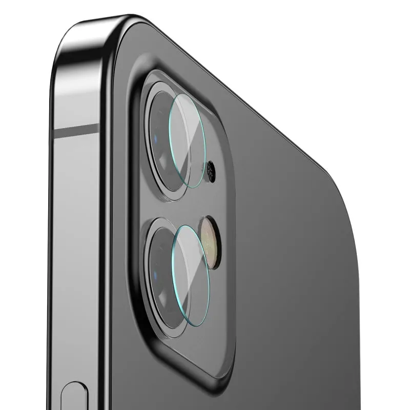 Composite Material Mirror Lens Protective Film for iPhone 12 Mini 5.4 Inch and iPhone 12 6.1 Inch with Scratch Resistant and Anti Fingerprint Properties 0.25mm Transparent Rear Film 2 Pack
