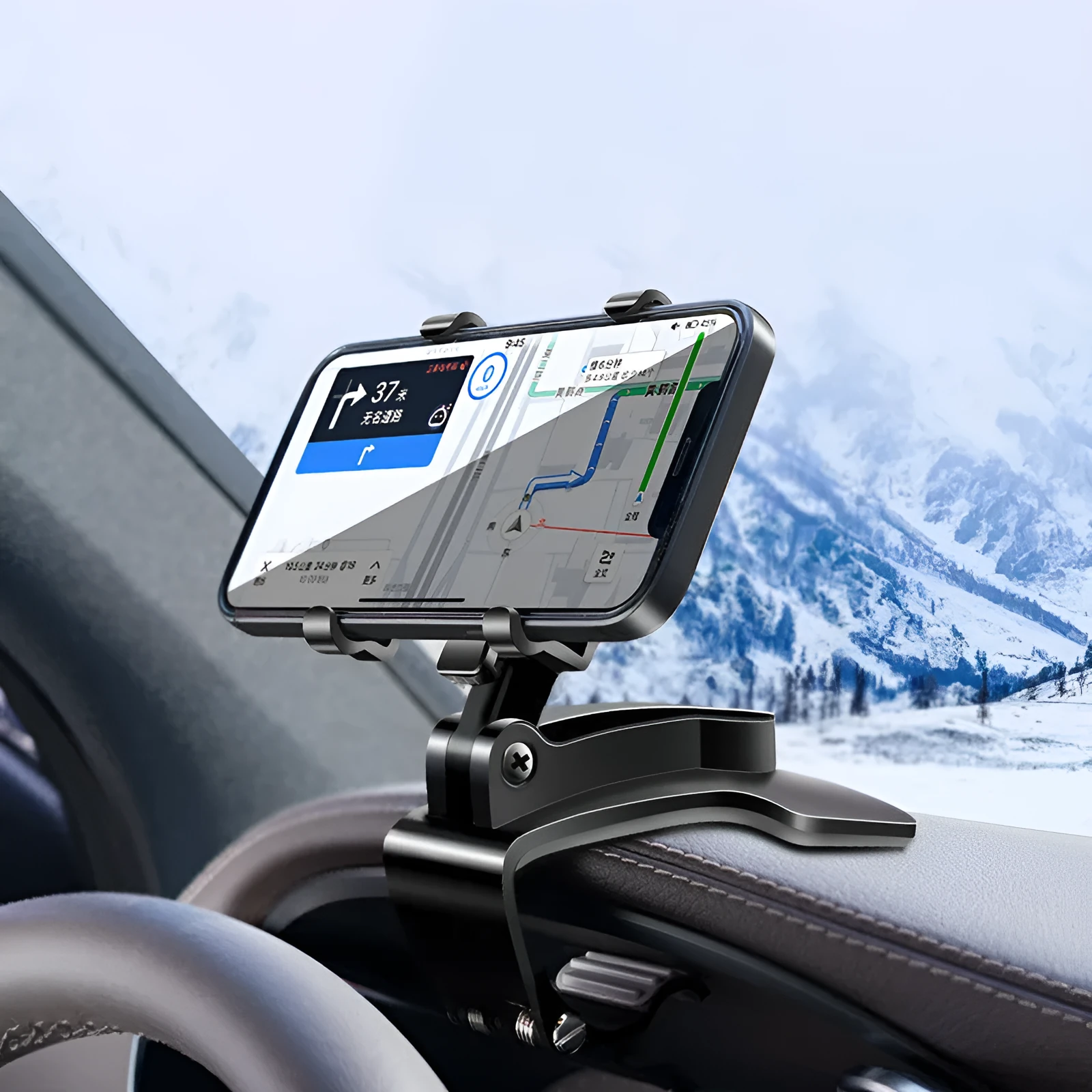 Black plush universal car dashboard rearview mirror bracket for phone holder 95x39x51.5cm