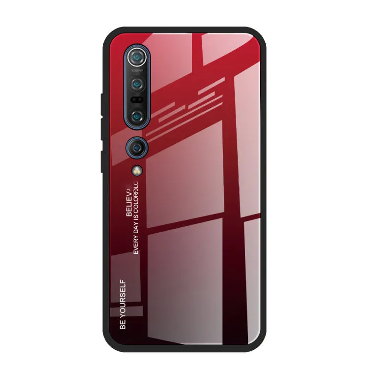 Xiaomi gradient phone case with tempered glass texture in blue pink colour for Mi 10 series