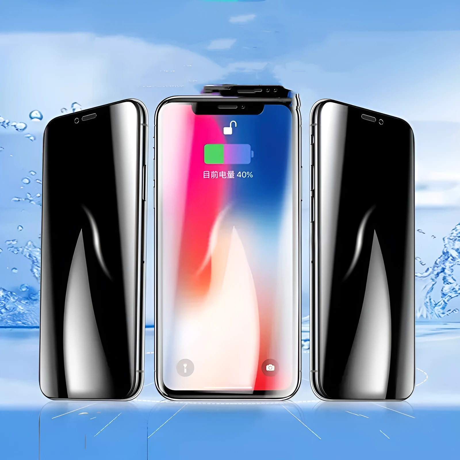 Privacy hydrogel film screen protector for Apple iPhone with anti-peeping, anti-scratch, and automatic repair