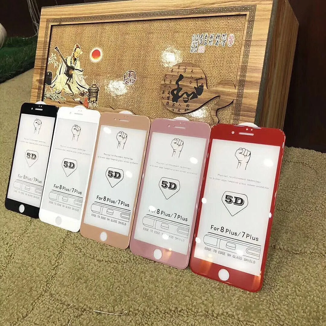 Red powder gold cold carved tempered glass full screen cover for iPhone models, HD anti-fingerprint front film