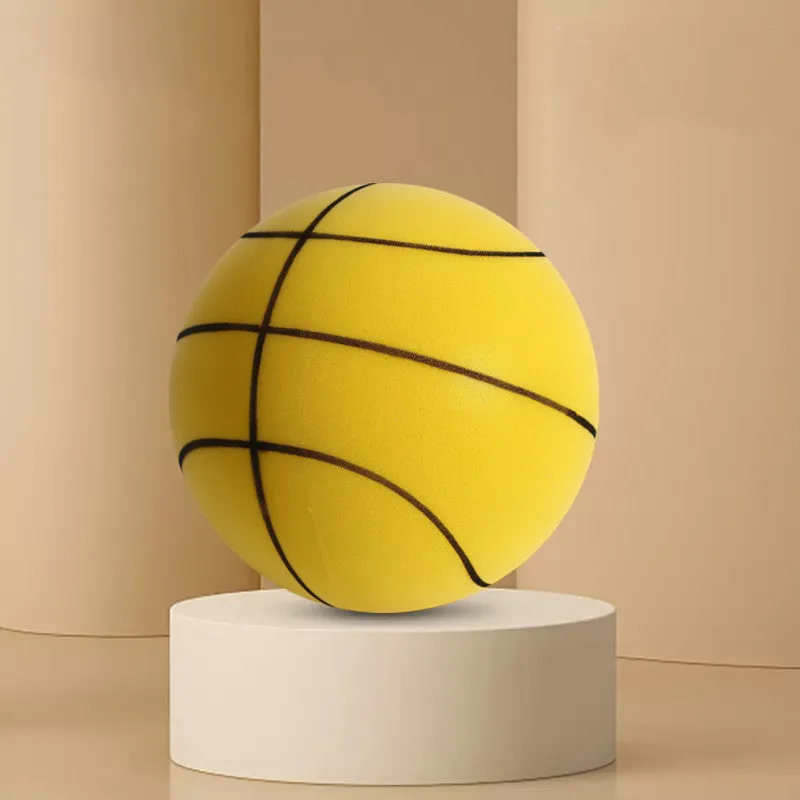 Silent indoor basketball set with high-density foam ball in assorted colours and multiple size options