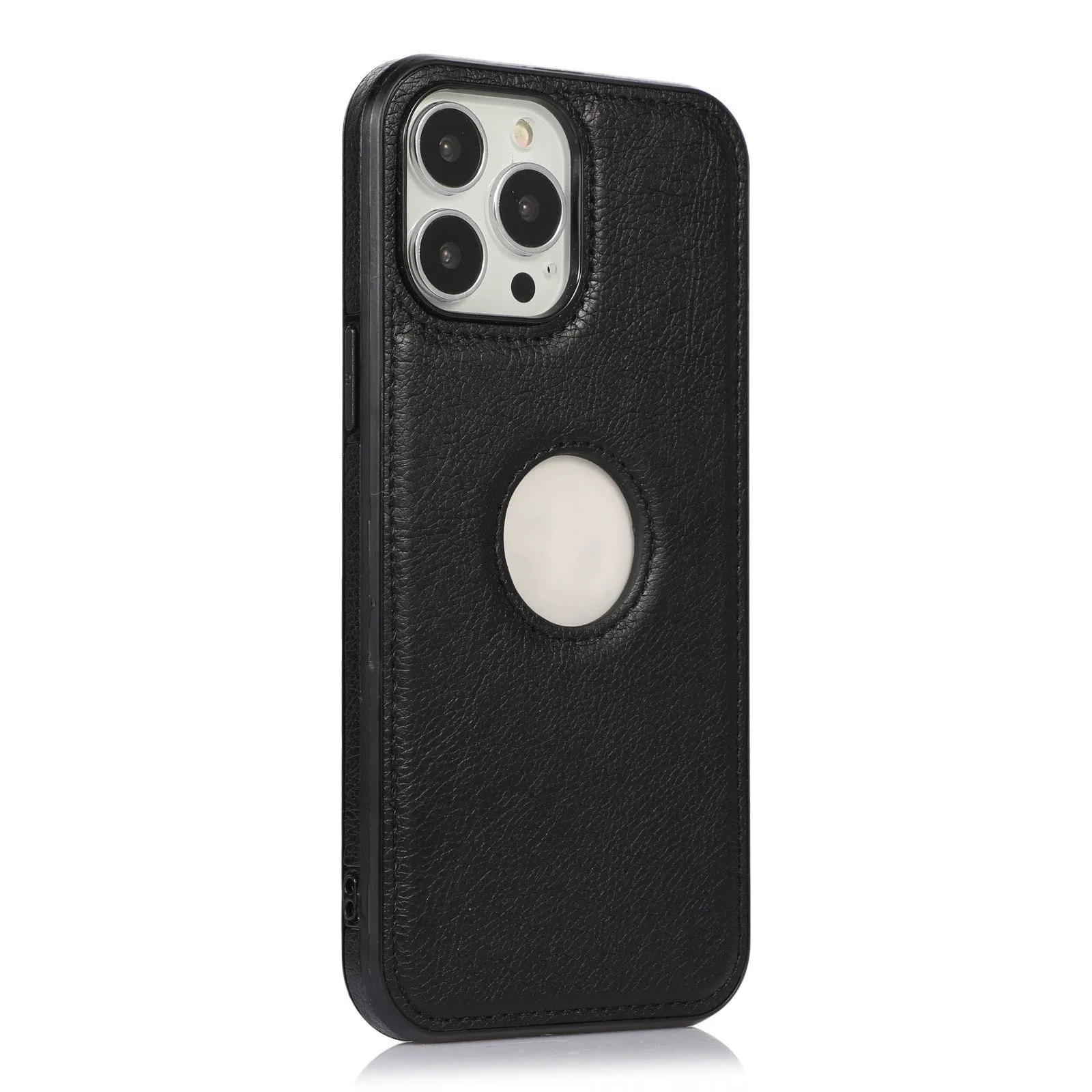 Leather finish back cover phone case for Apple iPhone models, imitation leather protective shell available in black, brown, red, blue for iPhone 6G/6S, 7/8G, SE2/SE3, 11, 12, 13, 14 series and more