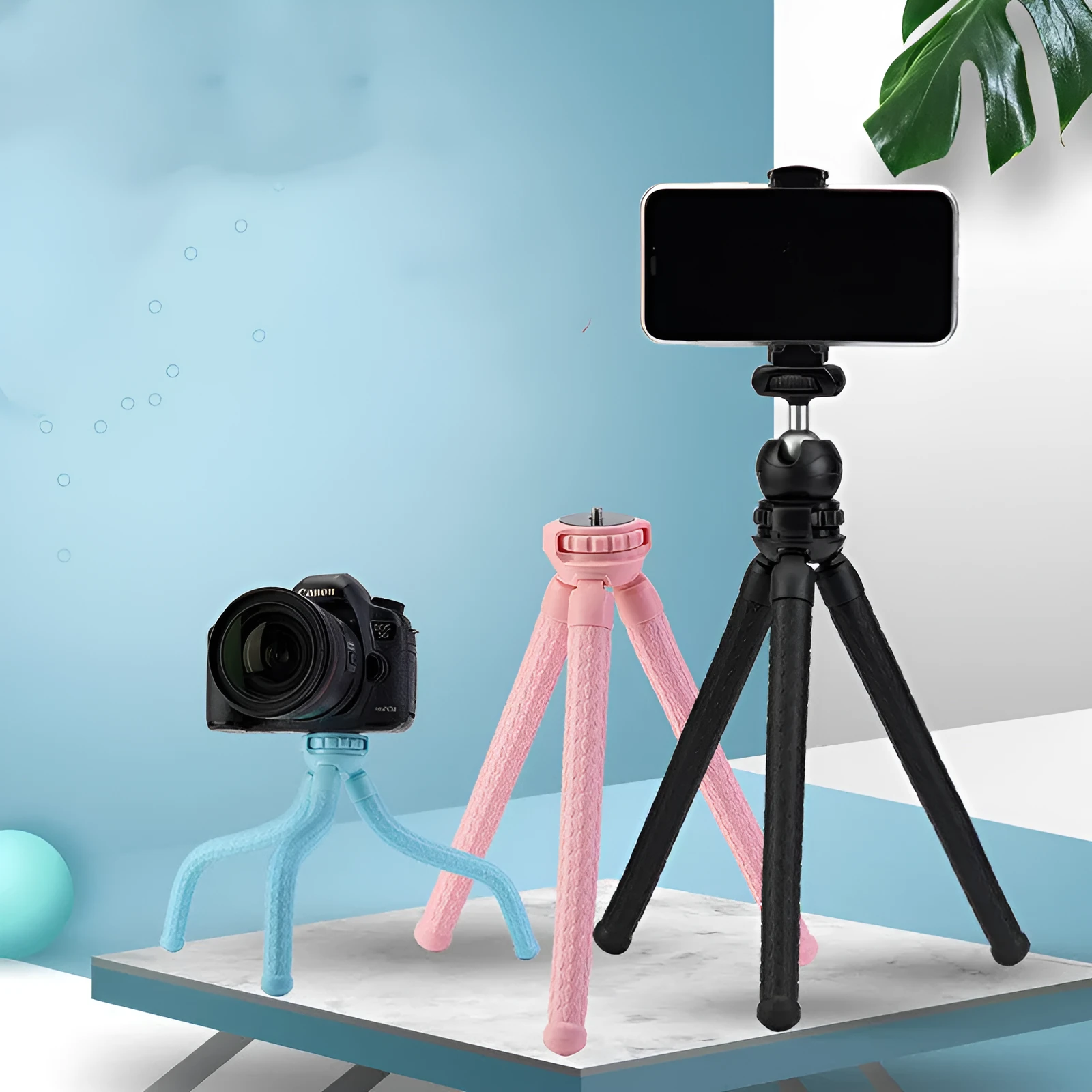 Octopod tripod mobile phone holder compatible with Apple iPhone 1.2kg capacity ball head