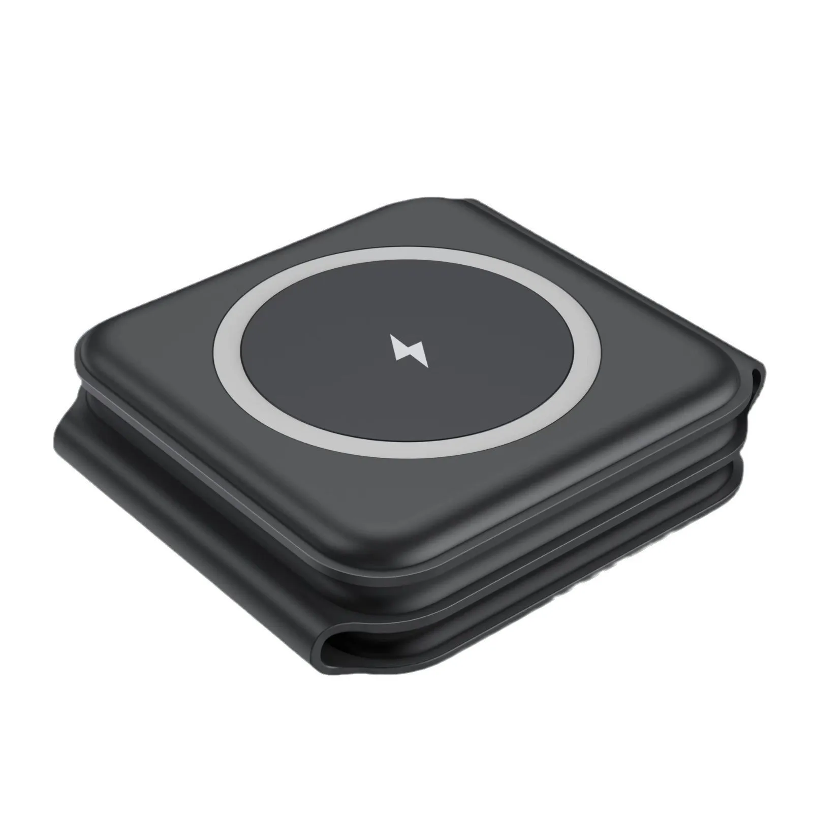 3 In 1 Magnetic Wireless Charging Folding Mobile Phone Holder Black White ABS Silicone USB-C Input 9V 2A 9V 3A Output 15W 10W 7.5W 5W 2.5W Foldable Design for Multiple Devices