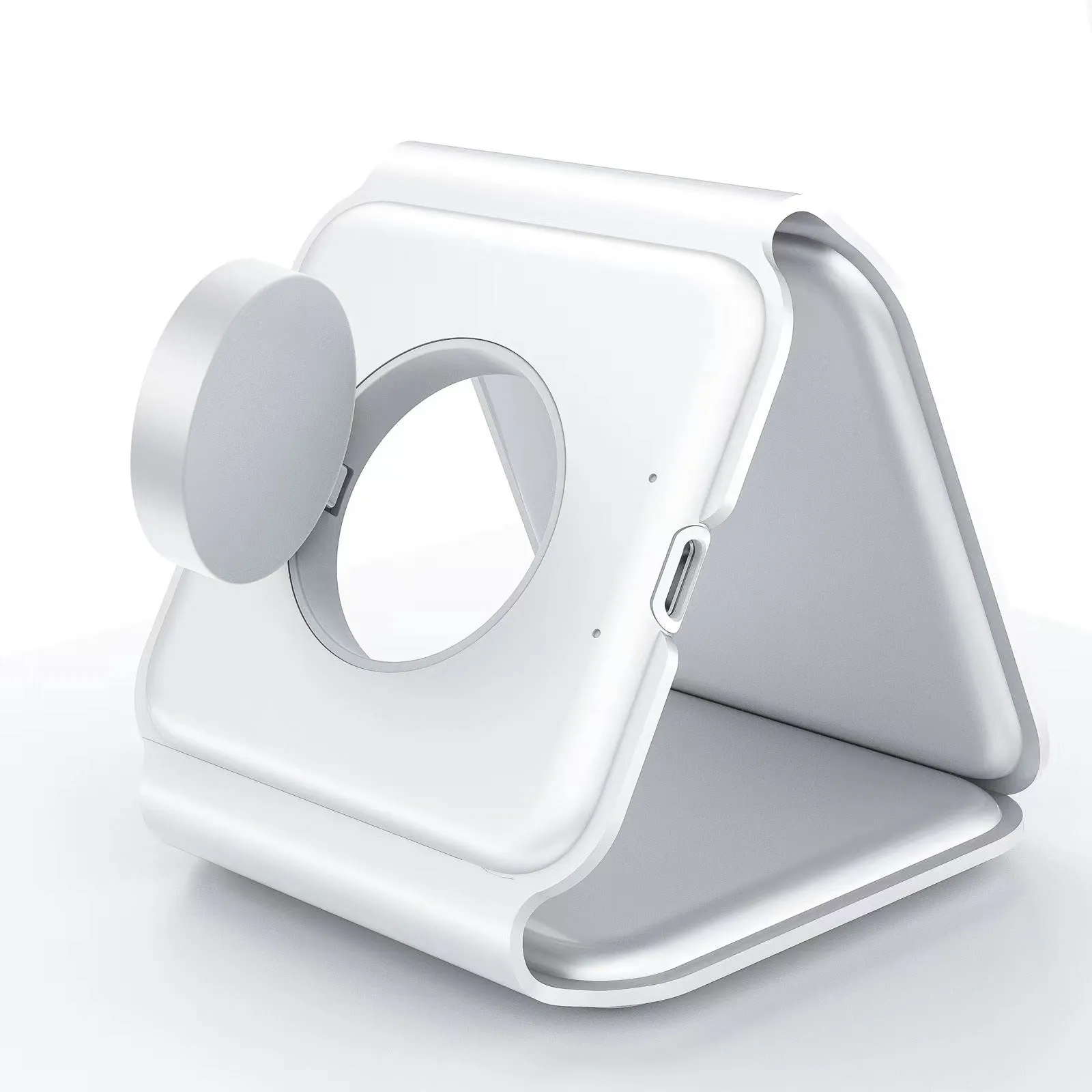 3 In 1 Magnetic Wireless Charging Folding Mobile Phone Holder Black White ABS Silicone USB-C Input 9V 2A 9V 3A Output 15W 10W 7.5W 5W 2.5W Foldable Design for Multiple Devices