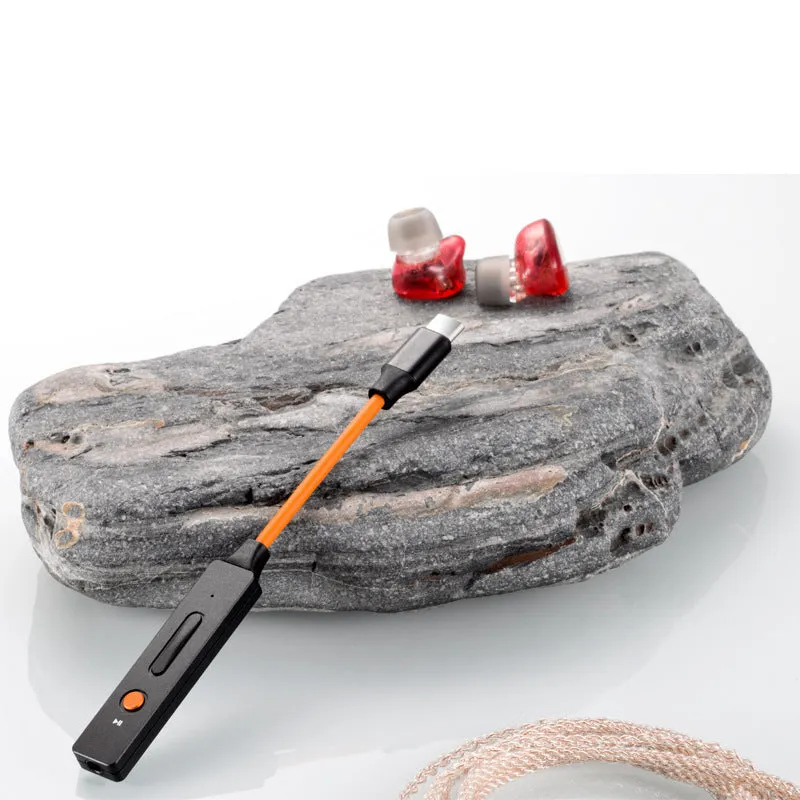Type-C portable USB DAC decoder amp cable with ESS9118EC chip, 60mm length, black photo colour