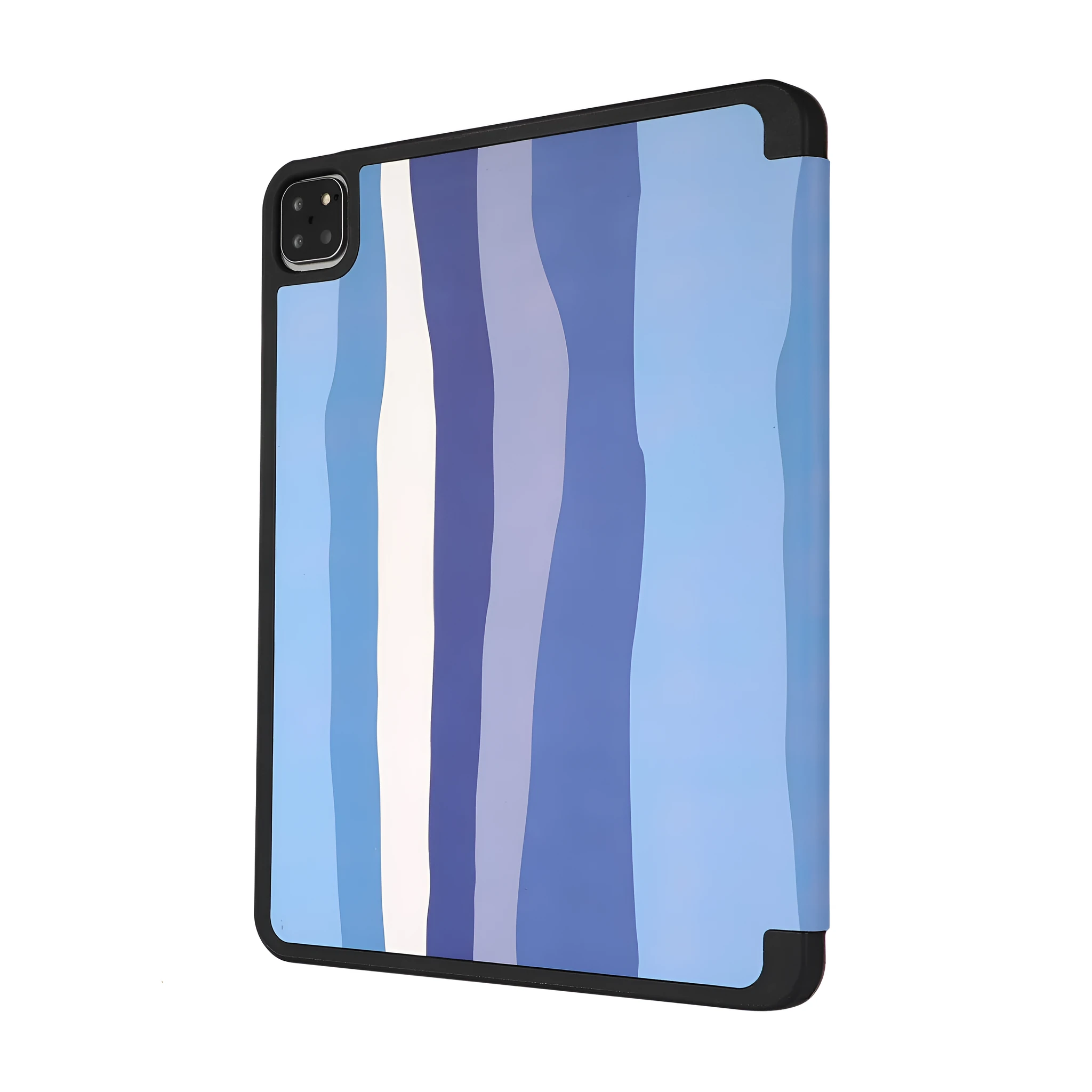 Blue tablet case with tri-fold stand and pen slot for iPad 10.2 inch model