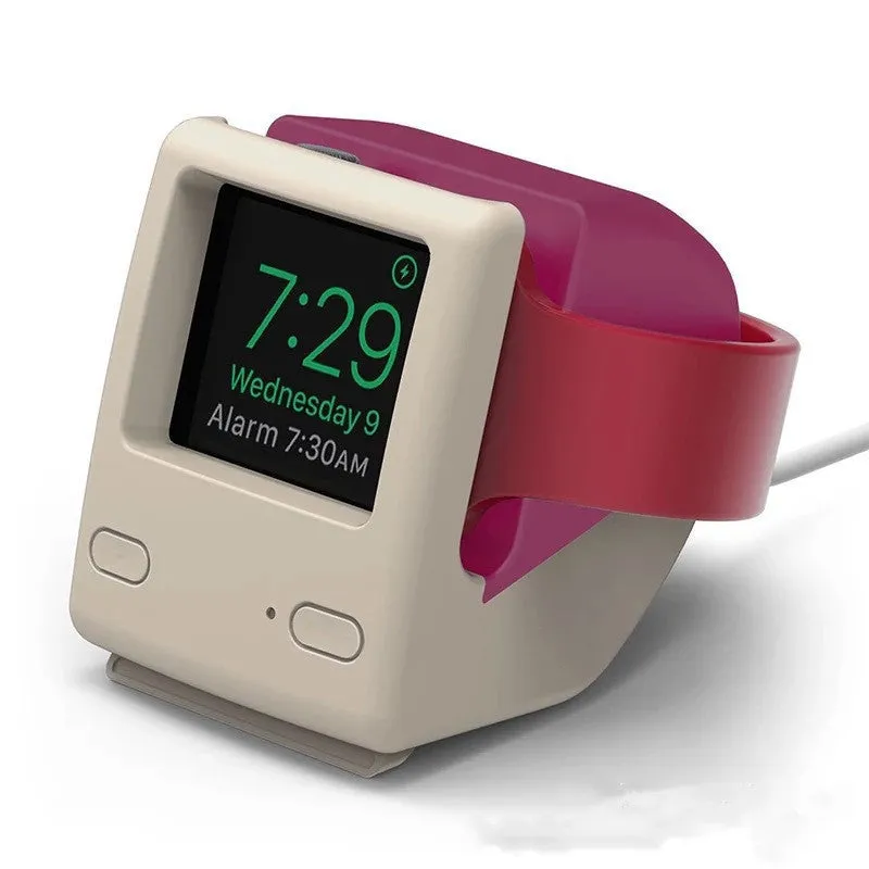 Mint green silicone Apple Watch charging stand for 38mm to 44mm