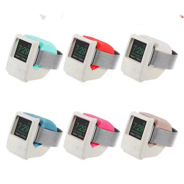 Mint green silicone Apple Watch charging stand for 38mm to 44mm