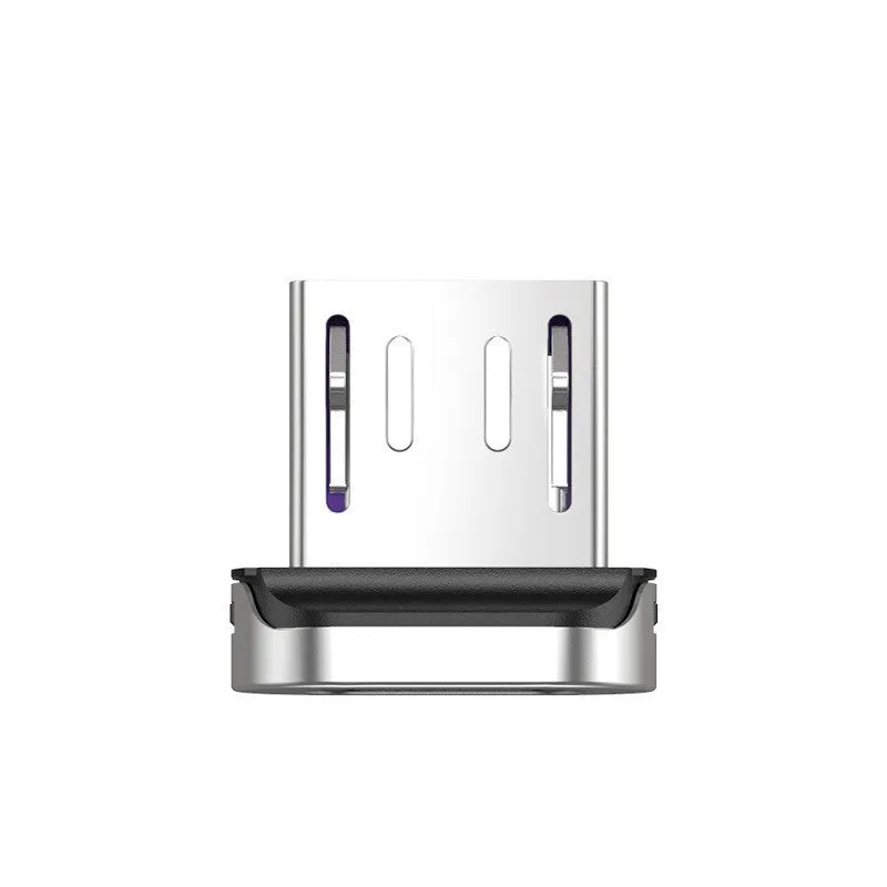 3-in-1 magnetic absorption data line with woven cable, aluminium alloy ends, Lightning Micro USB TYPE-C ports, black