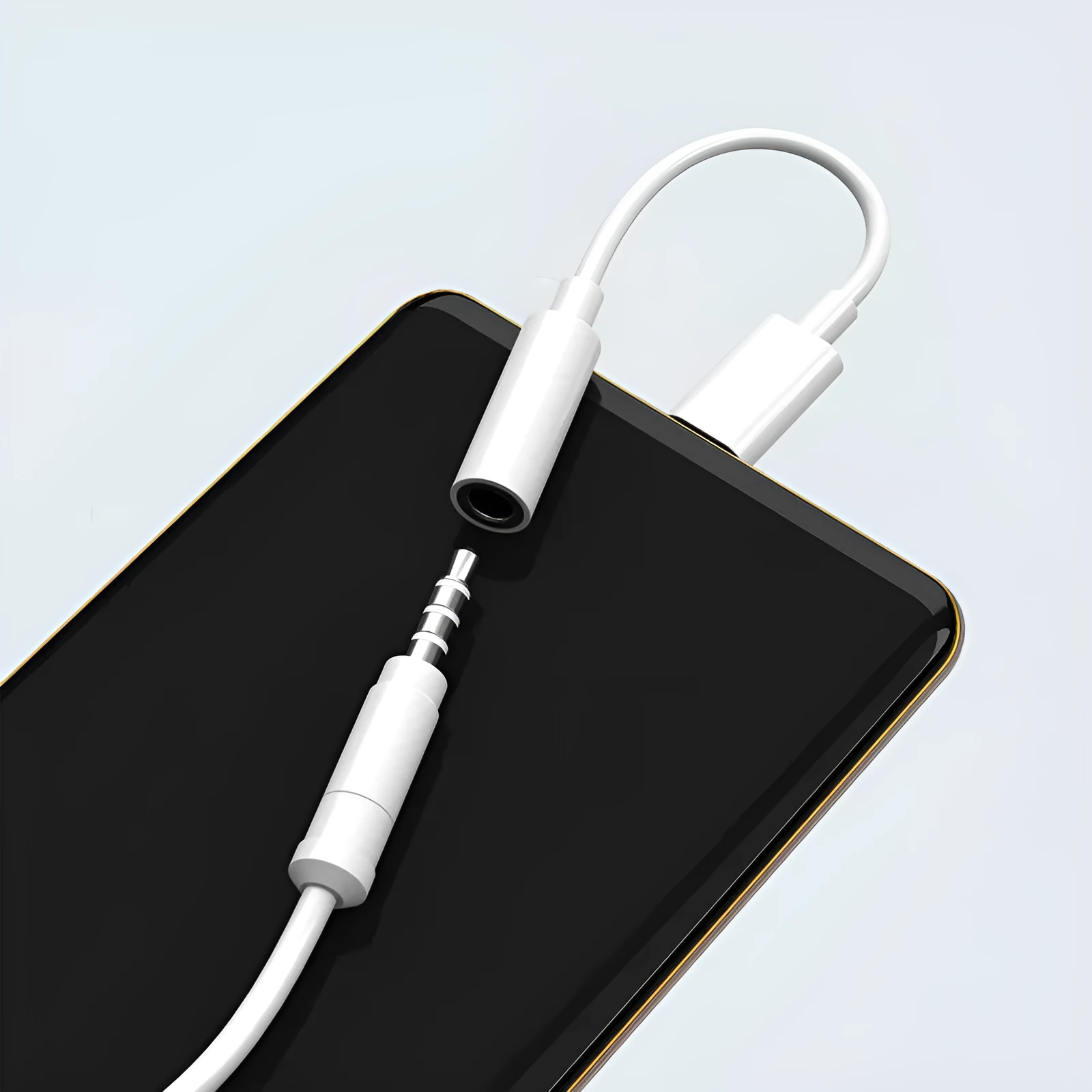 White Type-C digital audio adapter cable with bare wire interface for Samsung Huawei Xiaomi iPhone