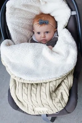 Winter baby stroller sleeping bag with lamb cashmere lining in envelope style design