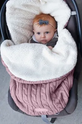 Winter baby stroller sleeping bag with lamb cashmere lining in envelope style design