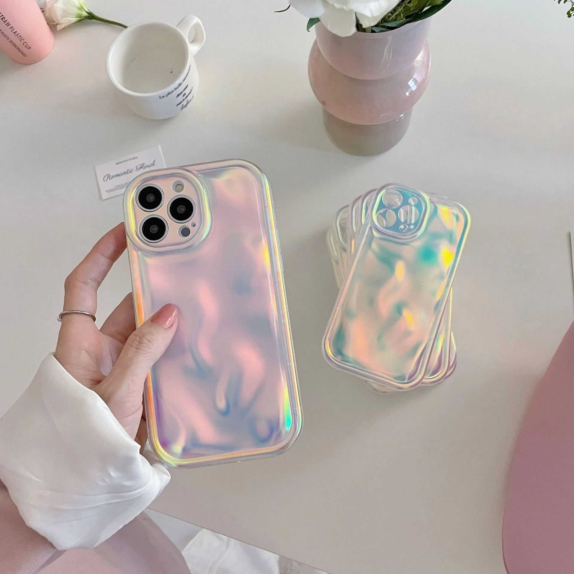 Frosted matte laser meteorite TPU phone case for iPhone 14 Pro Max with anti-drop protection and 3D pattern