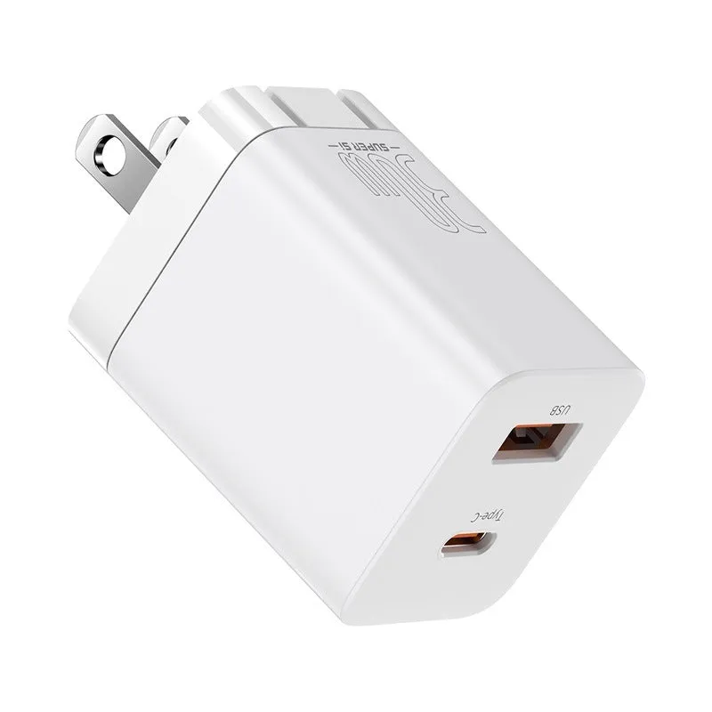 Super Silicon 30W mobile phone charging head in black with USB port