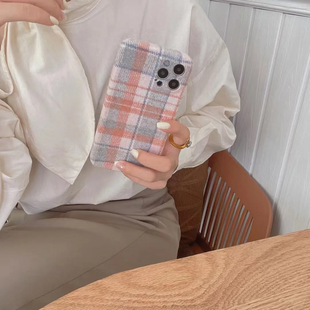 Orange back cover TPU phone case with lattice pattern for iPhone 12
