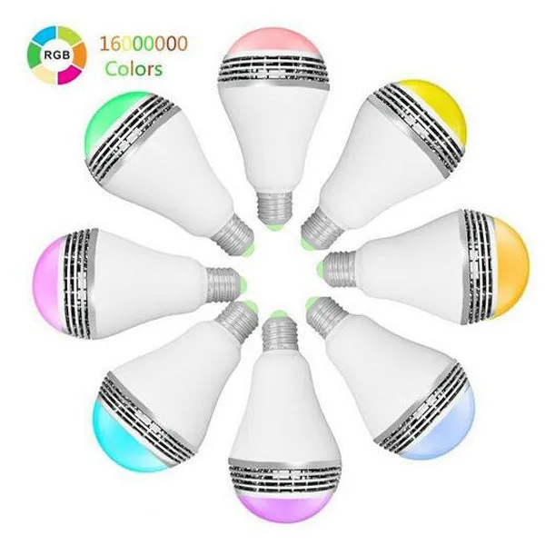 Creative Home LED Smart Bluetooth Speaker Bulb with E27 base and colour-changing light.