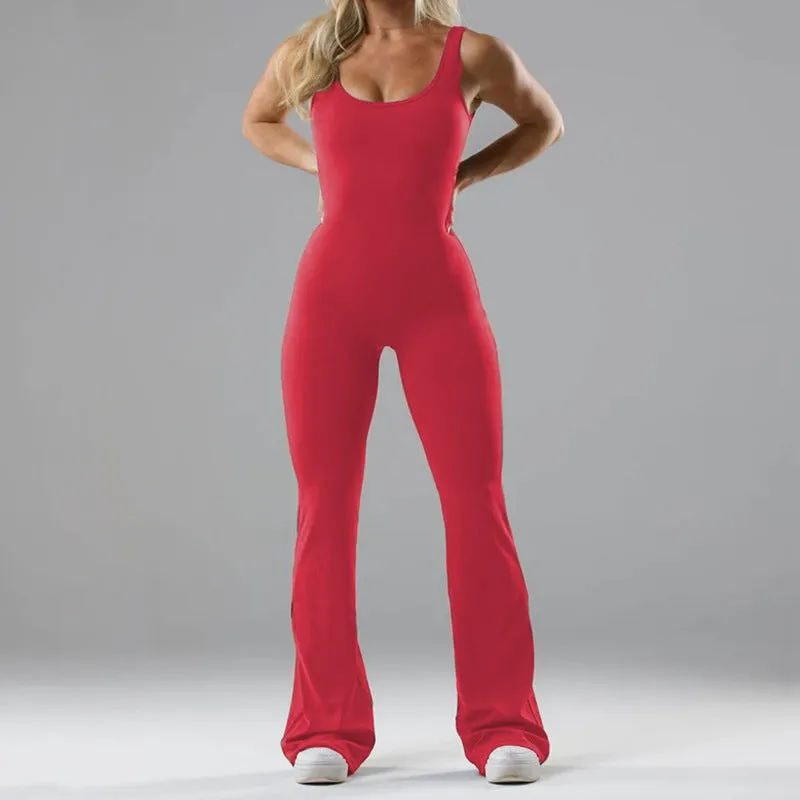 Women's black milk silk yoga bodysuit with seamless design and built-in chest pad on a mannequin.