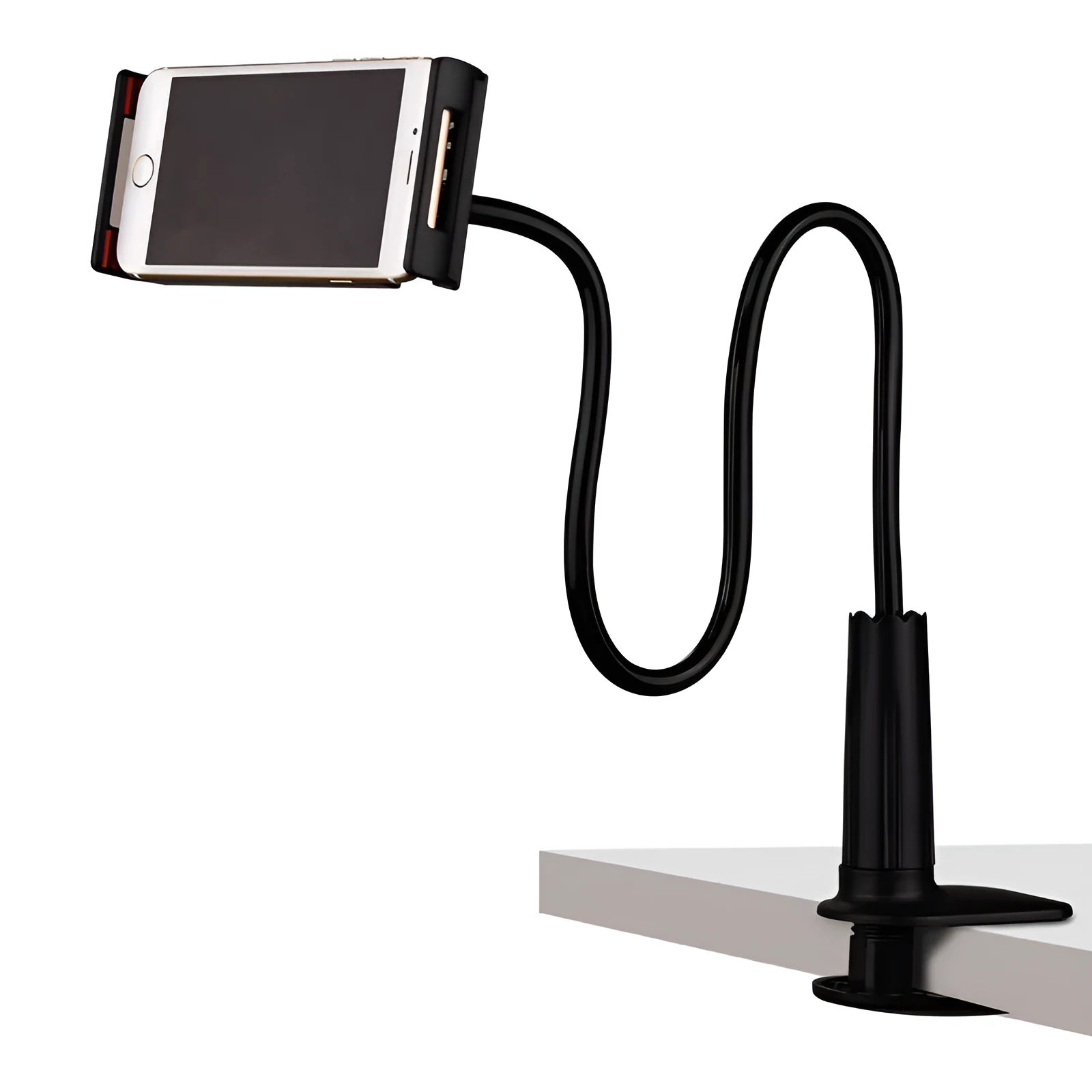 Apple compatible phone holder stand bracket black white 70cm 1m for desk bedside use
