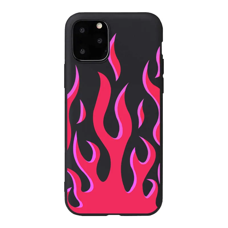 TPU flame back cover phone case for Apple iPhone, painted design in European American style