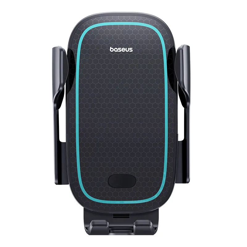 Galaxy Pro automatic car phone holder wireless charger air vent mount Star Black with phone inserted