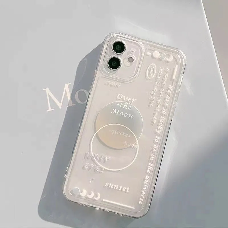 Transparent TPU phone case with cute pattern for iPhone 6 to 13 series