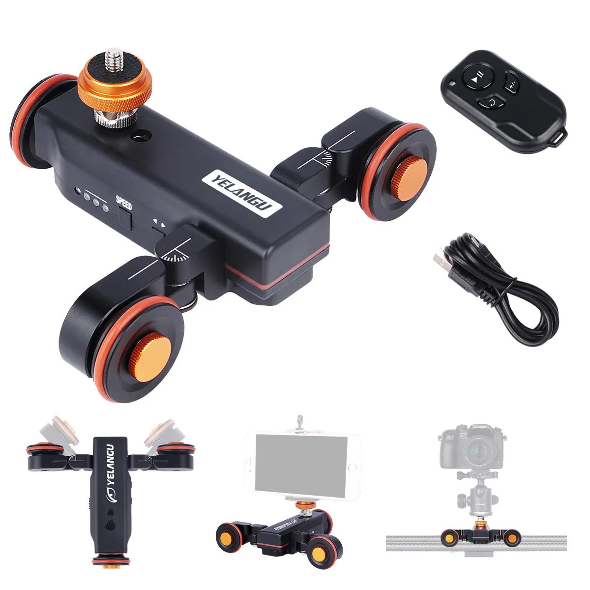 Wolf King L4X mobile camera remote control slide car with wireless remote and 3KG load capacity
