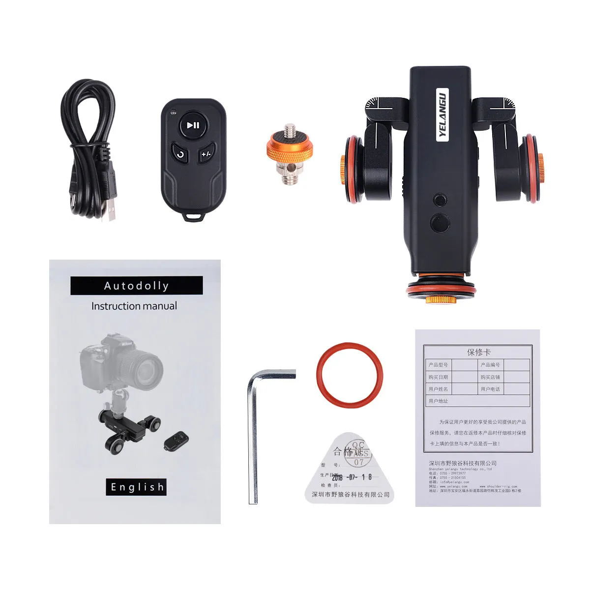 Wolf King L4X mobile camera remote control slide car with wireless remote and 3KG load capacity