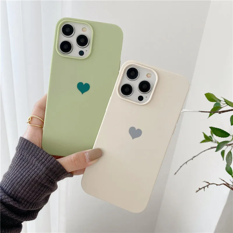 Little Love frosted TPU phone case for iPhone, fall protection, love theme, Matcha colour