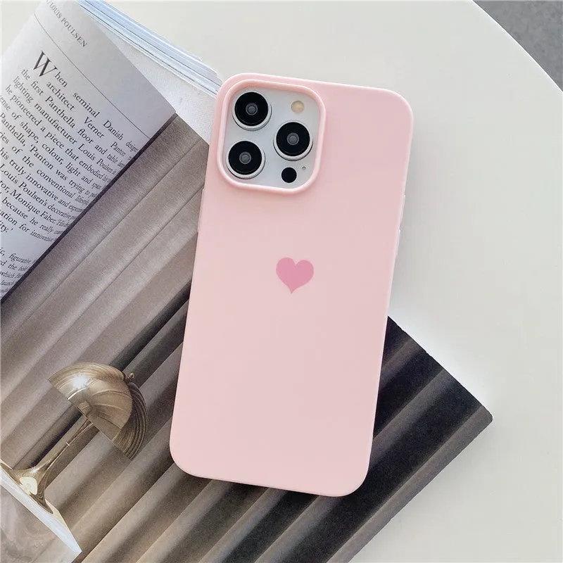 Little Love frosted TPU phone case for iPhone, fall protection, love theme, Matcha colour