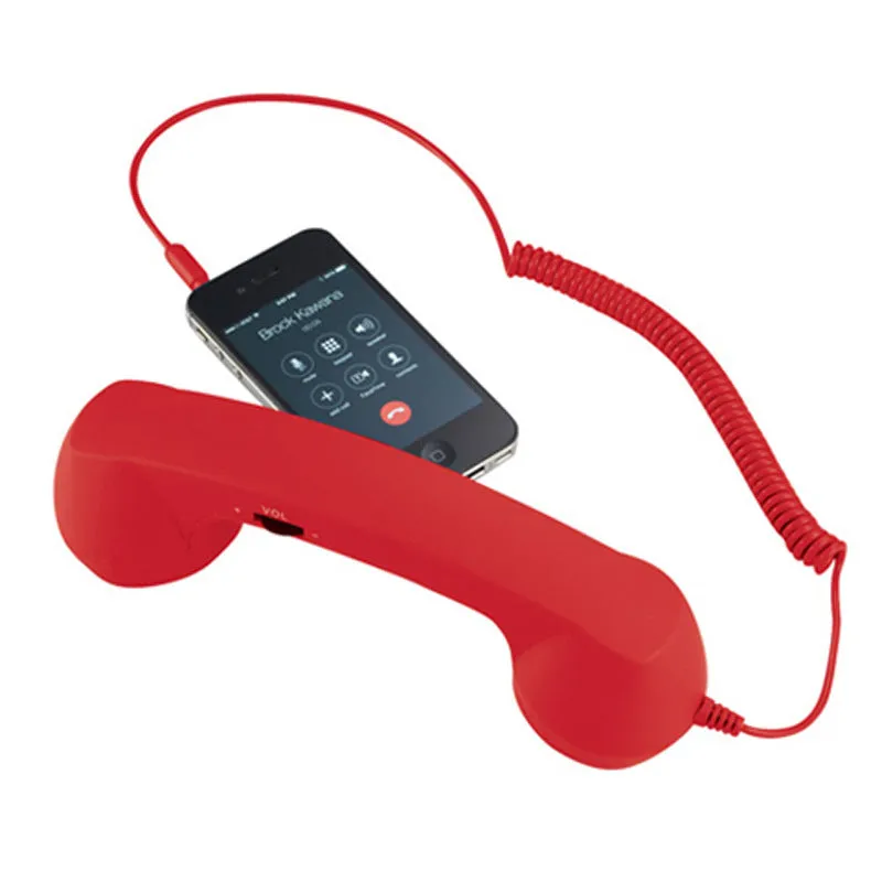 Frosted retro anti-radiation handset for mobile phones, 21.5 cm, in nine colours