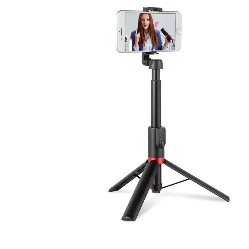 Selfie stick mobile phone Bluetooth universal tripod in army green, aluminium alloy and ABS, compact folded size