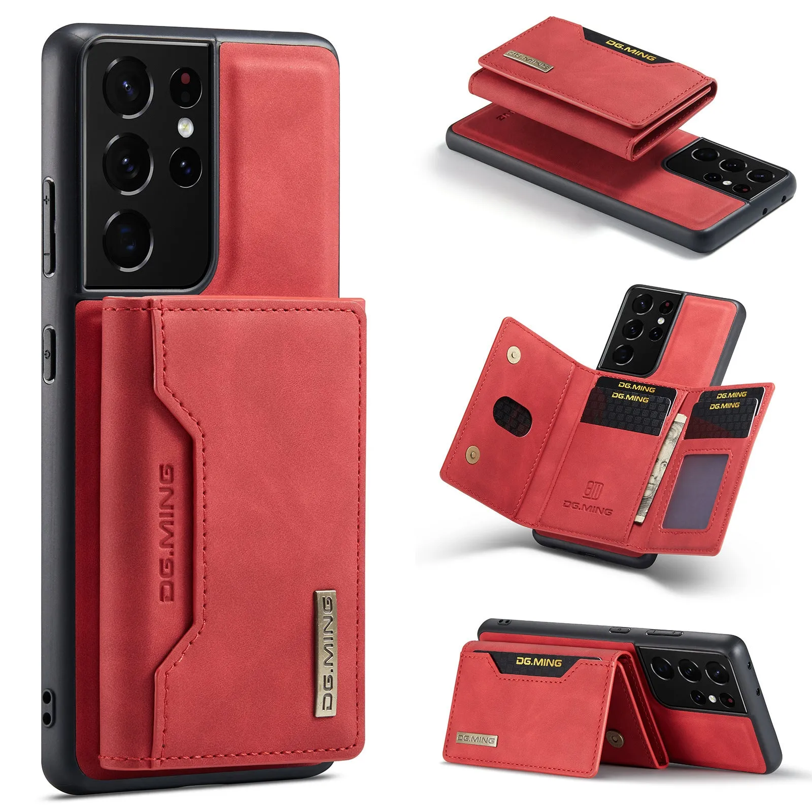 Samsung phone case PU leather magnetic card holder wallet style in combination black with card slot