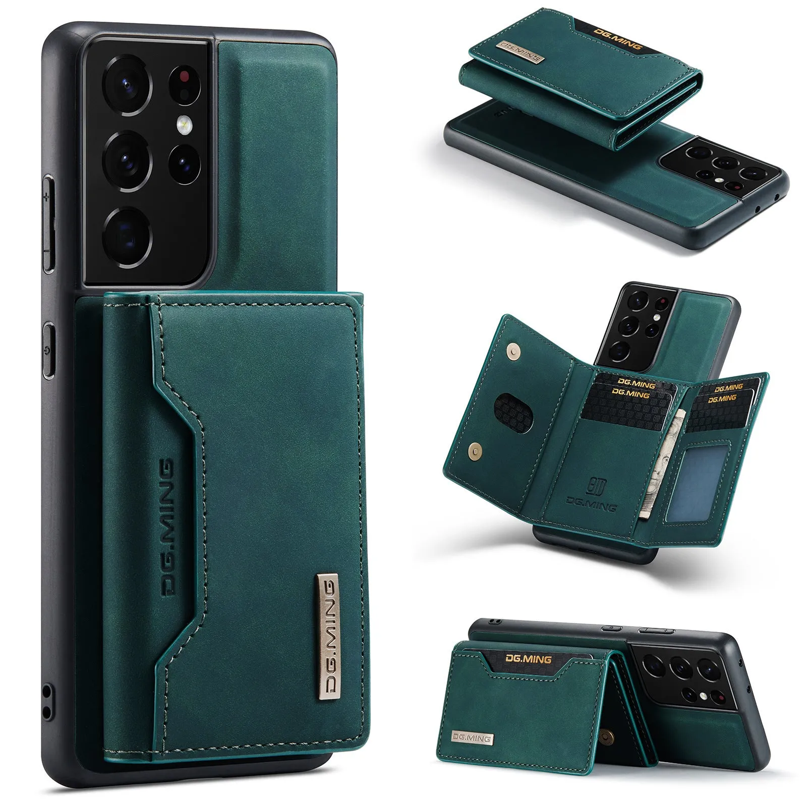 Samsung phone case PU leather magnetic card holder wallet style in combination black with card slot