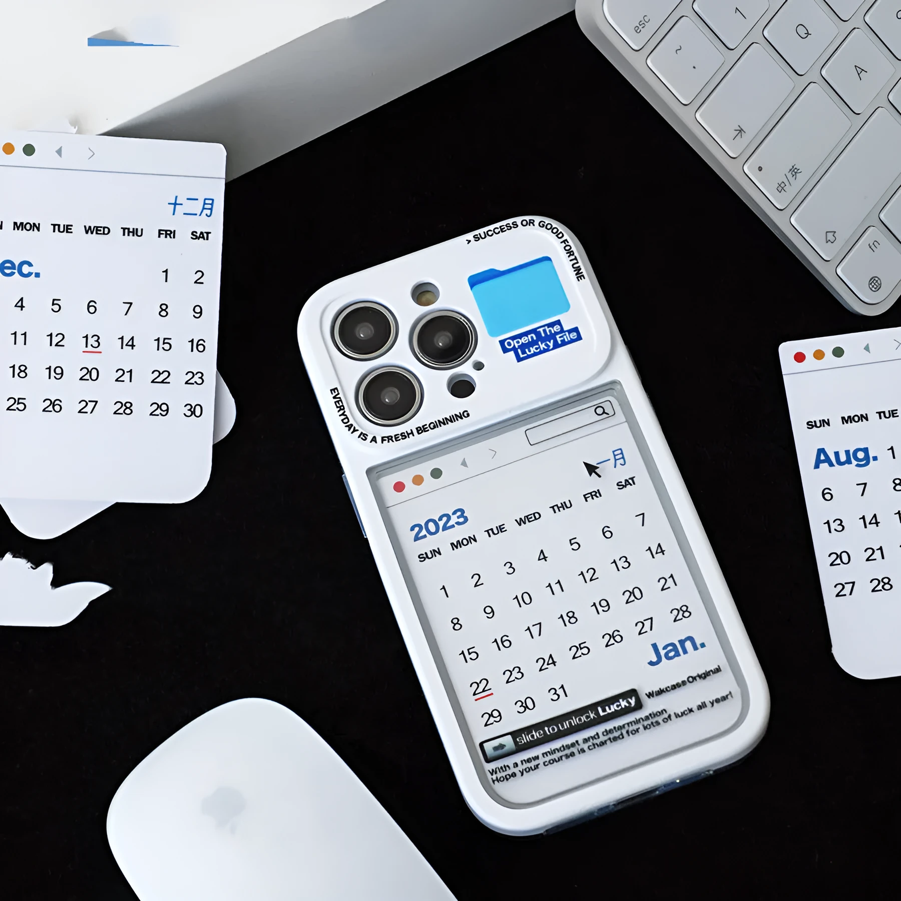 Replaceable soft rubber phone case in calendar style for iPhone models