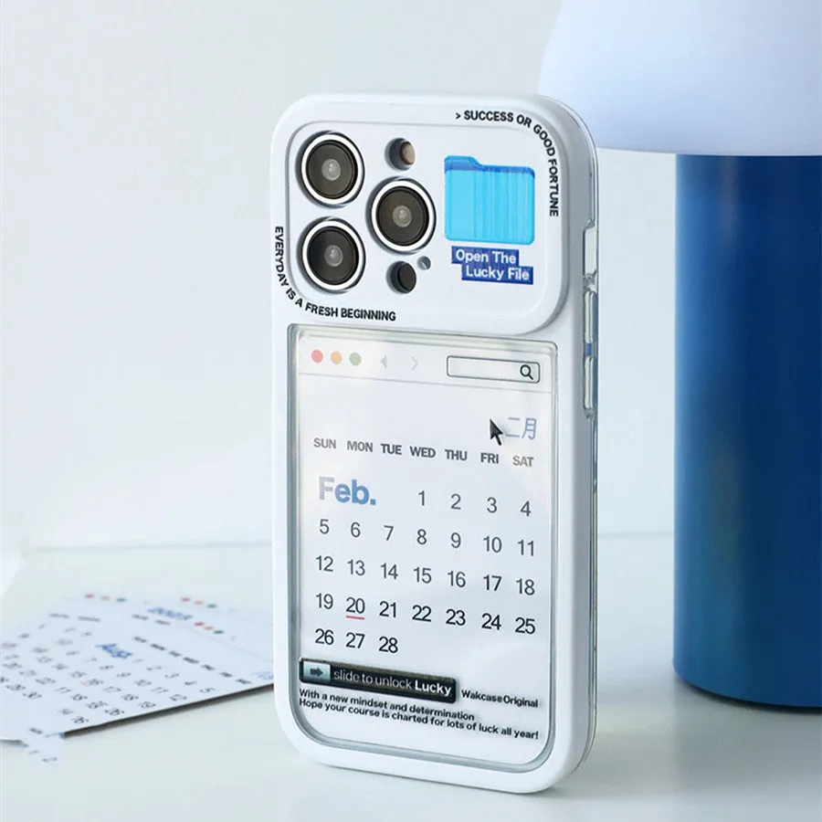 Replaceable soft rubber phone case in calendar style for iPhone models