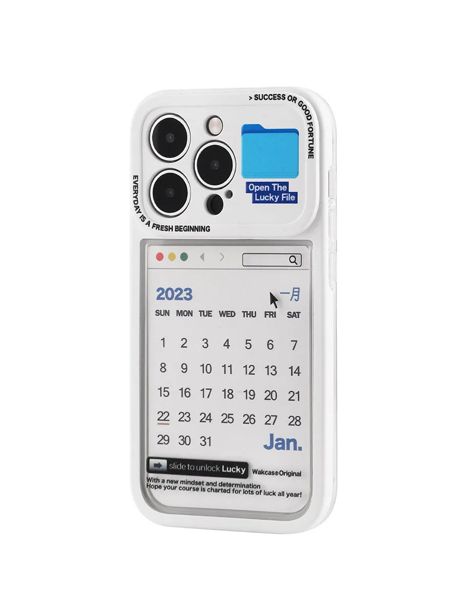 Replaceable soft rubber phone case in calendar style for iPhone models
