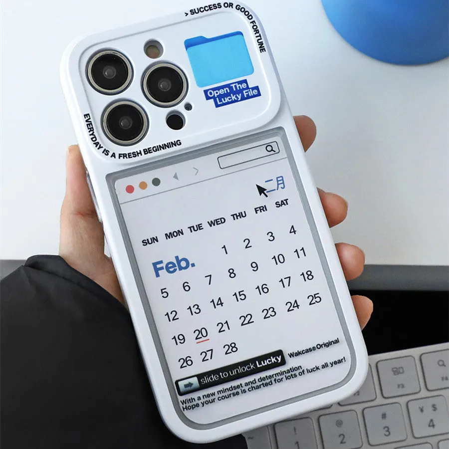 Replaceable soft rubber phone case in calendar style for iPhone models