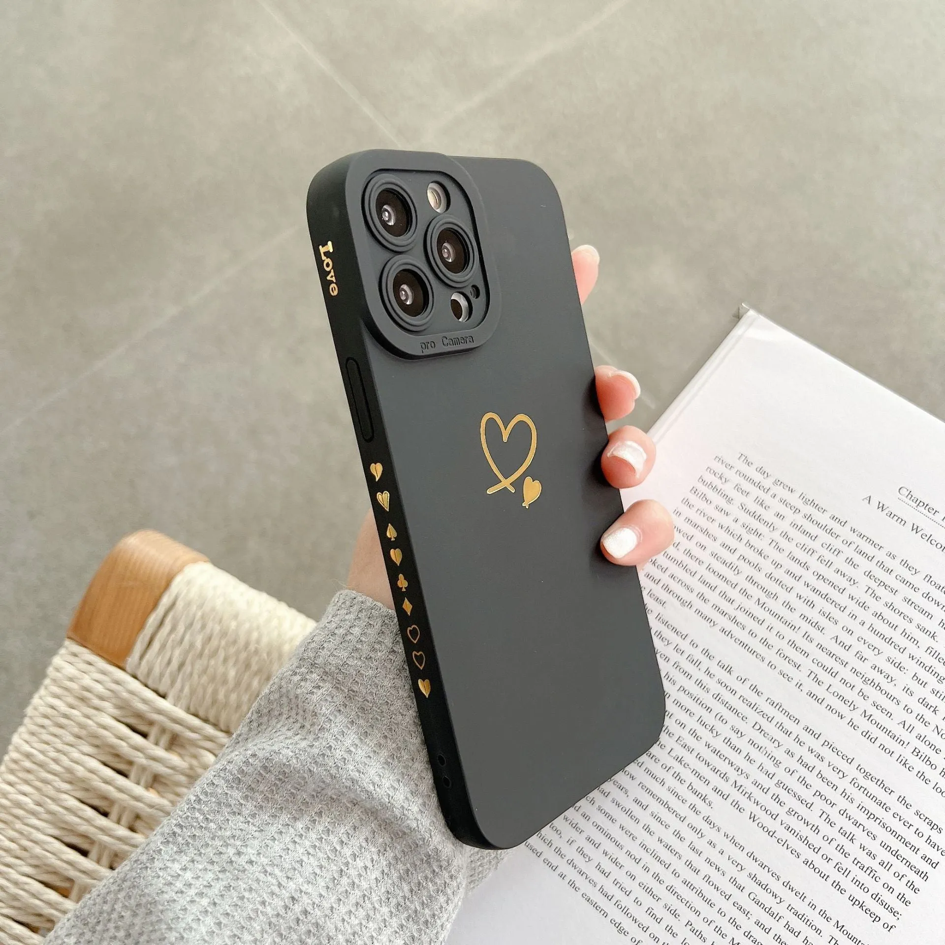 Soft love shockproof silicone phone case in beige for Apple iPhone 13 and 14 series with raised bumper edge