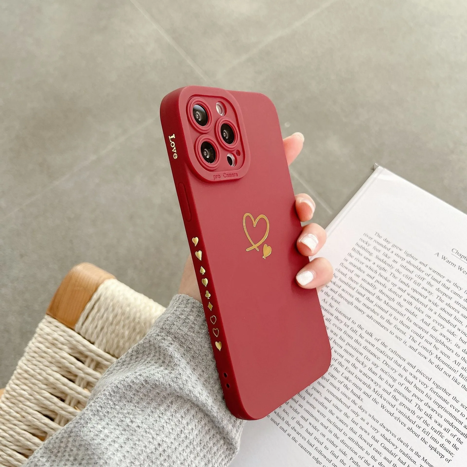 Soft love shockproof silicone phone case in beige for Apple iPhone 13 and 14 series with raised bumper edge
