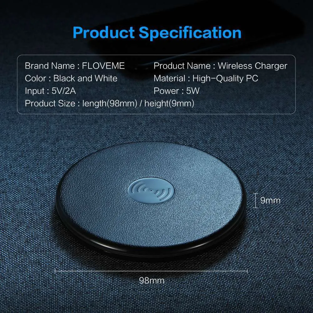 Black metal desk wireless charger for mobile phone with simple design