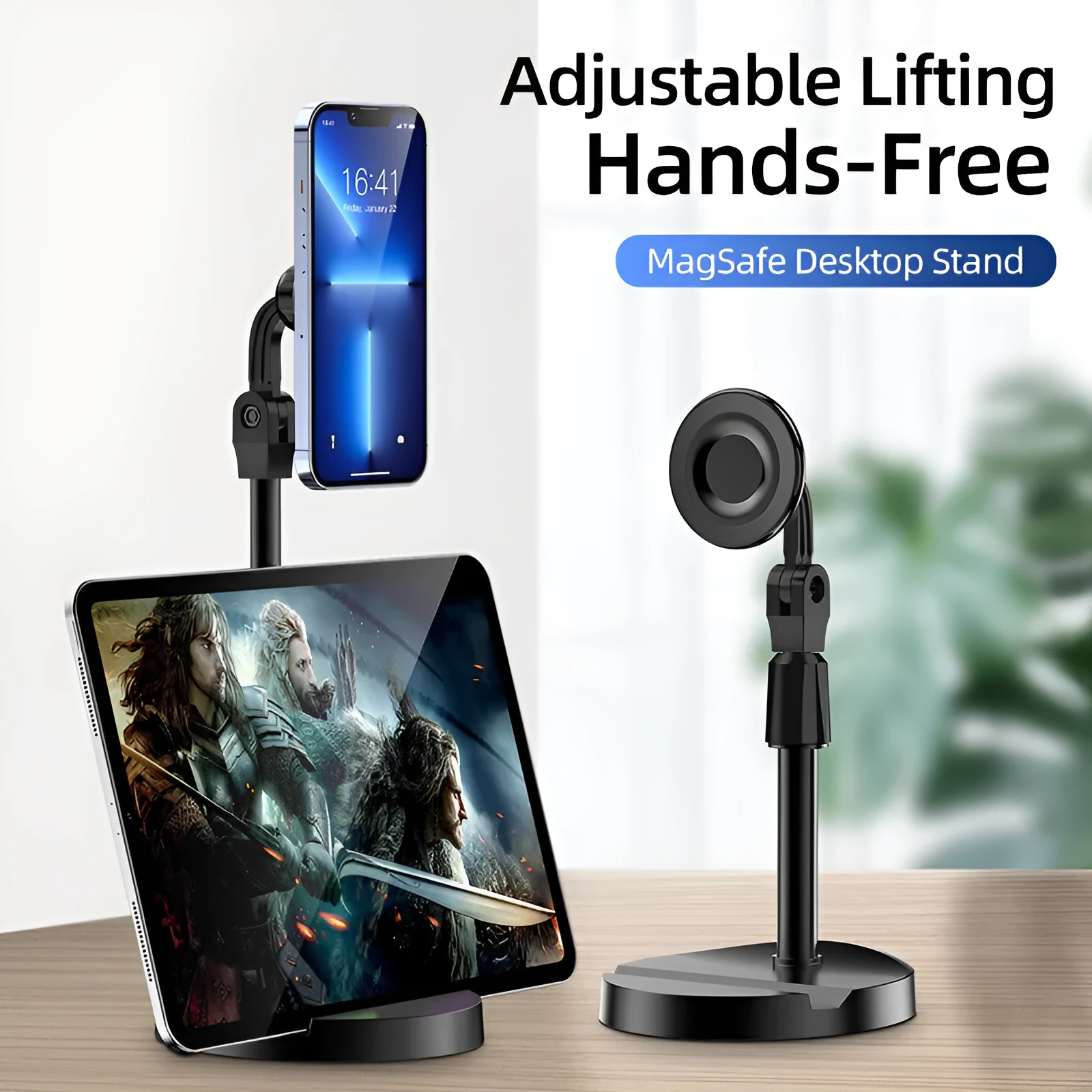 Black 360 degree rotating magnetic phone holder for universal mobile phones with strong suction mount