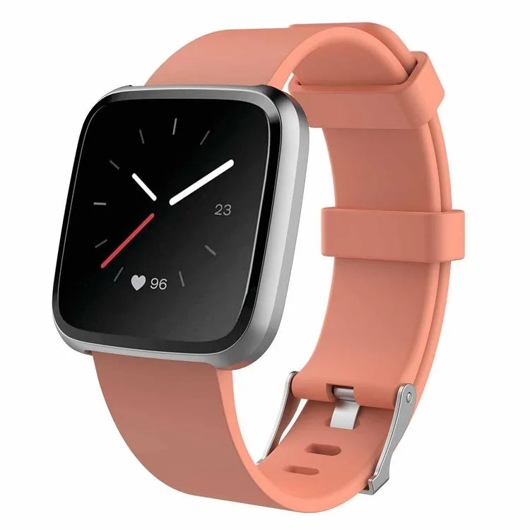 Fitbit Versa Lite replacement TPE wrist strap in multiple colours showing small and large sizes.