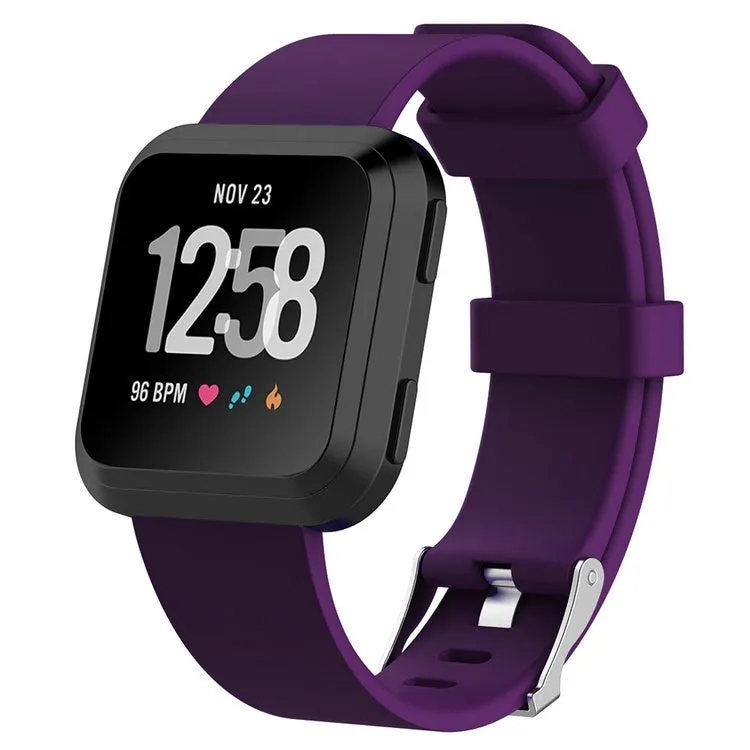 Fitbit Versa Lite replacement TPE wrist strap in multiple colours showing small and large sizes.
