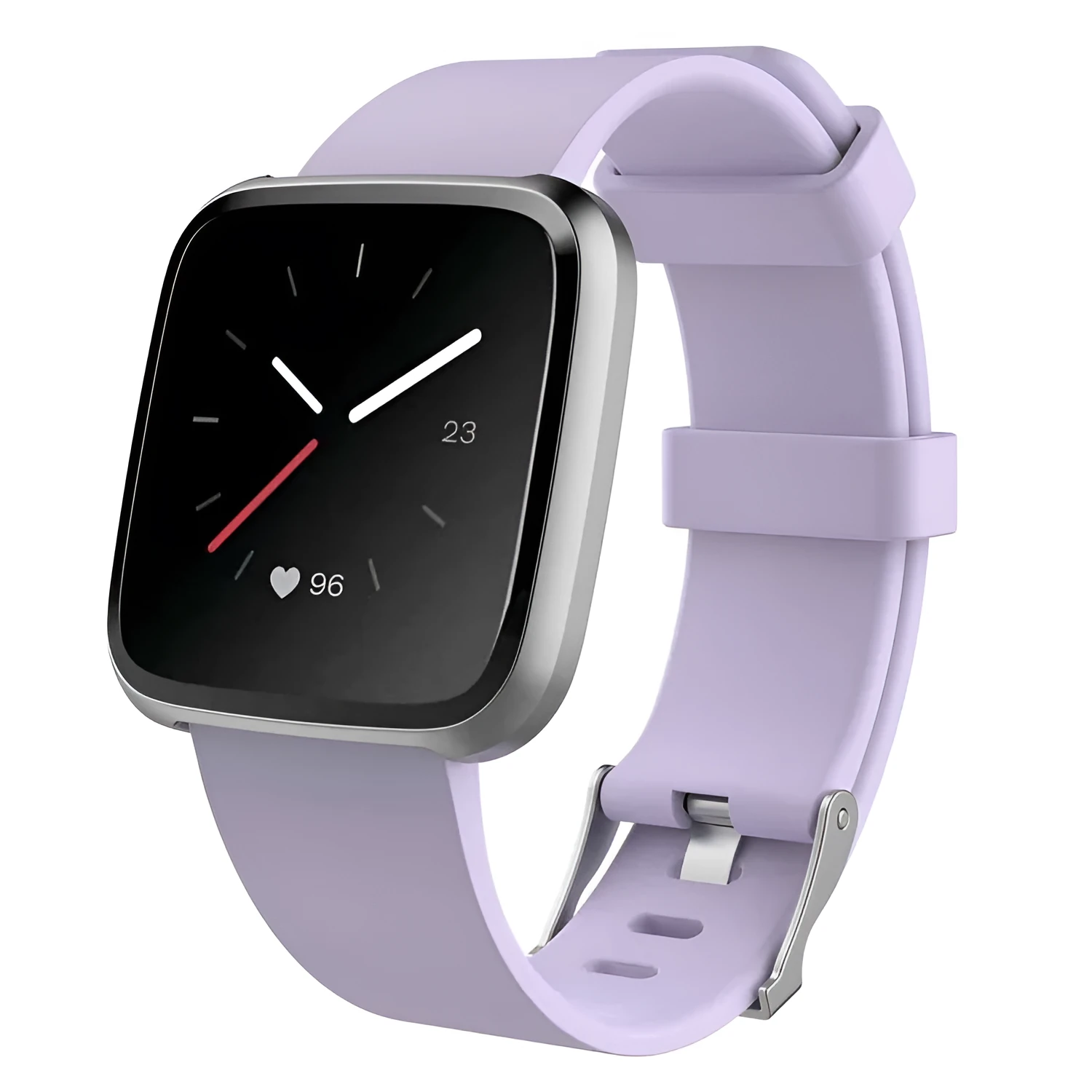 Fitbit Versa Lite replacement TPE wrist strap in multiple colours showing small and large sizes.