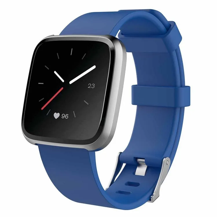 Fitbit Versa Lite replacement TPE wrist strap in multiple colours showing small and large sizes.