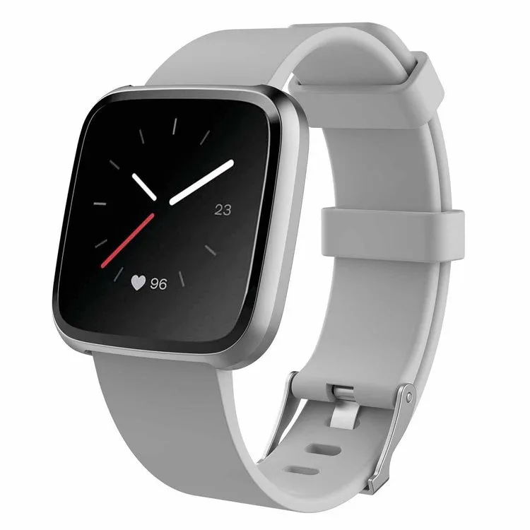Fitbit Versa Lite replacement TPE wrist strap in multiple colours showing small and large sizes.